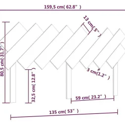 Tête de lit 159,5x3x80,5 cm Bois massif de pin 819230><noscript><img width=