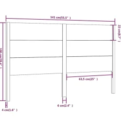 Tête de lit 141x4x100 cm Bois massif de pin 818715><noscript><img width=