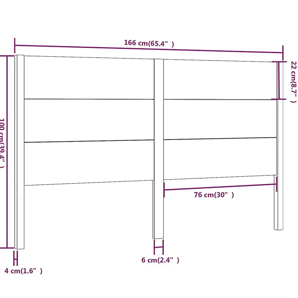 Vidaxl Tête de lit 166x4x100 cm Bois massif de pin 818730* Tête De Lit