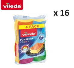 Vileda - Pack de 16 x 4 - Eponges en mousse - Grattantes sans rayer - 64 éponges* Eponge