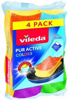 Vileda - Pack de 16 x 4 - Eponges en mousse - Grattantes sans rayer - 64 éponges* Eponge