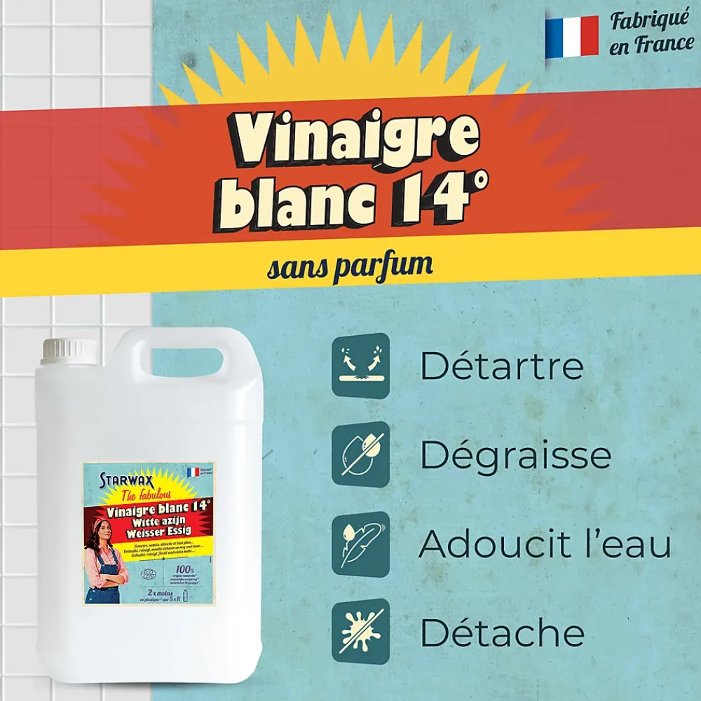 Starwax Fabulous Vinaigre blanc ménager 14° Fabulous 5L* Vinaigre Ménager