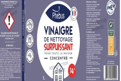 Phebus Vinaigre de nettoyage surpuissant concentré 14° 1L* Vinaigre Ménager