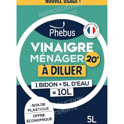 Phebus Vinaigre ménager à diluer 20° 5L* Vinaigre Ménager