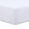 - Drap housse Blanc - 140x190cm - 100% coton>Vision Outlet