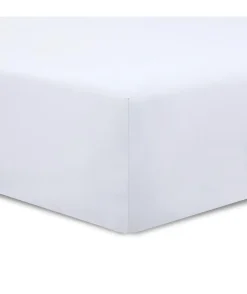 - Drap housse Blanc - 140x190cm - 100% coton>Vision Outlet