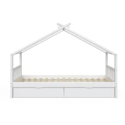 Vitalispa Lit cabane Blanc 90x200 cm avec 2 tiroirs>Vitalispa® Outlet