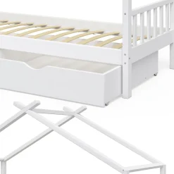 Vitalispa Lit cabane Blanc 90x200 cm avec 2 tiroirs><noscript><img width=