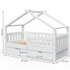 Vitalispa® Vitalispa Lit cabane Blanc 80x160 cm avec 2 tiroirs*Enfant Lit Enfant