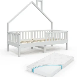 Vitalispa Lit cabane Blanc 80x160 cm avec matelas>Vitalispa® Best