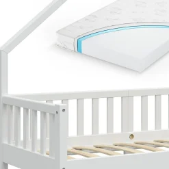Vitalispa Lit cabane Blanc 80x160 cm avec matelas><noscript><img width=
