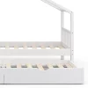 Vitalispa® Vitalispa Lit cabane Blanc 90x200 cm avec lit dappoint*Enfant Lit Enfant