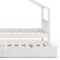 Vitalispa® Vitalispa Lit cabane Blanc 90x200 cm avec lit dappoint*Enfant Lit Enfant