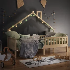 Vitalispa Lit de maison Naturel bois 90x200 cm><noscript><img width=