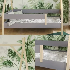 Vitalispa® Vitalispa Lit denfant Gris 80x160 cm*Enfant Lit Enfant
