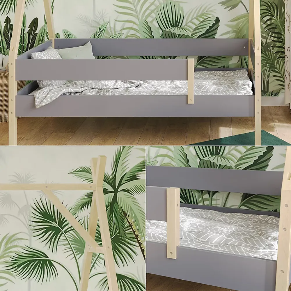 Vitalispa® Vitalispa Lit denfant Gris 80x160 cm*Enfant Lit Enfant