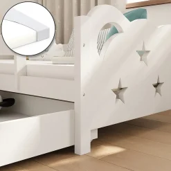 Vitalispa® Vitalispa Lit pour enfant Blanc 70x140 cm avec tiroir et matelas*Enfant Lit Enfant