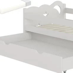Vitalispa® Vitalispa Lit pour enfant Blanc 70x140 cm avec tiroir et matelas*Enfant Lit Enfant