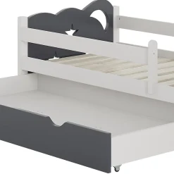 Vitalispa® Vitalispa Lit pour enfant Gris 70x140 cm avec tiroir, sans matelas*Enfant Lit Enfant