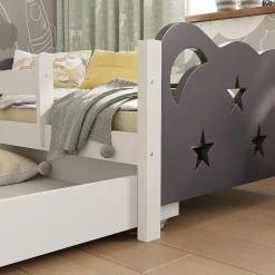 Vitalispa Lit pour enfant Gris 80x160 cm avec tiroir, sans matelas><noscript><img width=