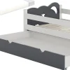 Vitalispa® Vitalispa Lit pour enfant blanc/gris 80x160 cm avec tiroir et matelas*Enfant Lit Enfant