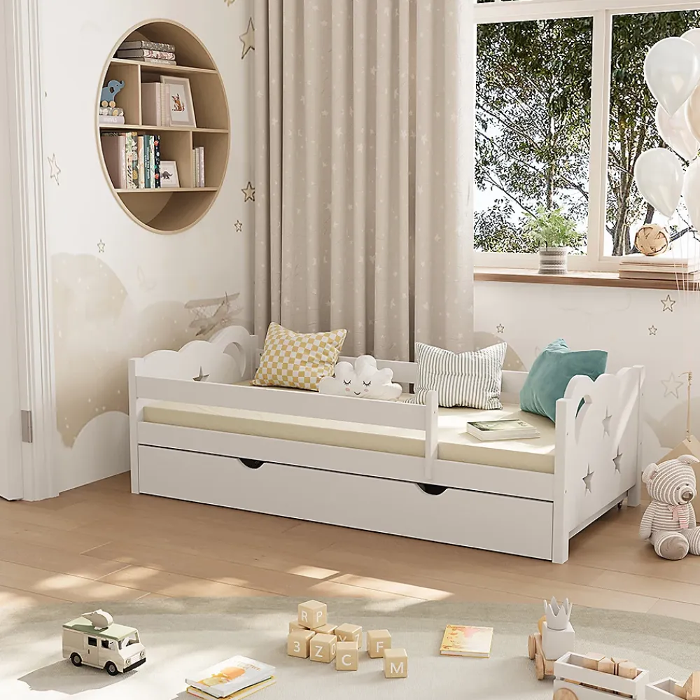 Vitalispa® Vitalispa Lit pour enfant Blanc 80x160 cm avec tiroir, sans matelas*Enfant Lit Enfant