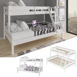 Vitalispa® Vitalispa Lit superposé Blanc 120x200 / 80x200 cm*Enfant Lit Enfant