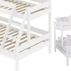 Vitalispa® Vitalispa Lit superposé Blanc 120x200 / 80x200 cm*Enfant Lit Enfant